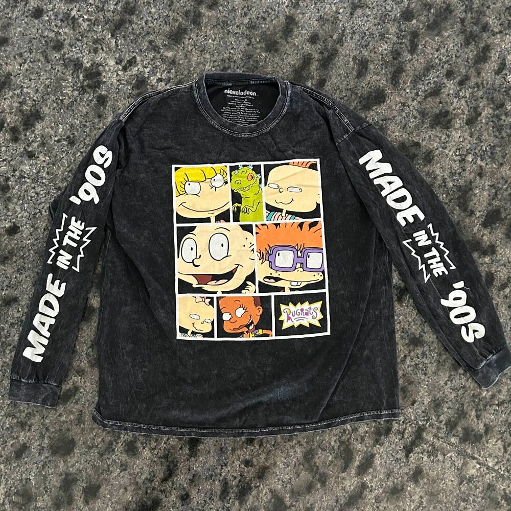 XL Womens Rugrats Print Long Sleeve Slight Tie Dye
